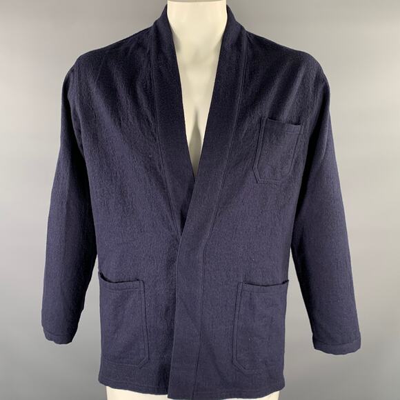 THE LOST EXPLORER Other - THE LOST EXPLORER Chest Size L Navy Distressed Wool  Cotton Shawl Jacket
